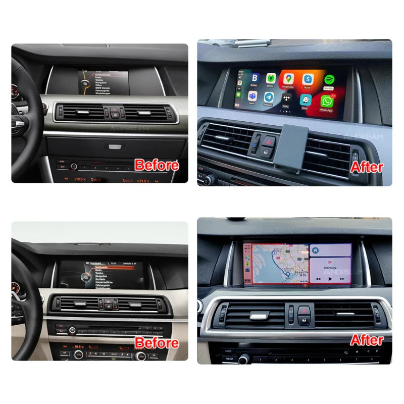 Navigatie dedicata cu Apple CarPlay & Android Auto Wireless pentru BMW Seria 5 F10 F11 F18